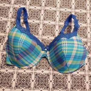 Plaid Blue Women's Bra